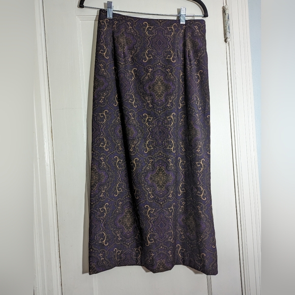 Vintage Dresses & Skirts - Vintage paisley Skirt rich colored Whimsigoth Academia Vibes